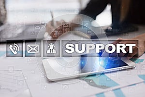 Technical support. Customer help. Business and technology concept.