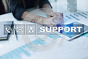 Technical support. Customer help. Business and technology concept.