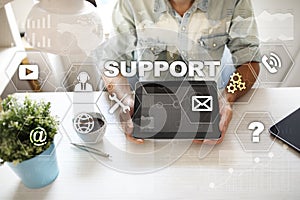 Technical support. Customer help. Business and technology concept.