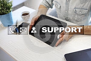 Technical support. Customer help. Business and technology concept.