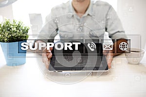 Technical support. Customer help. Business and technology concept.