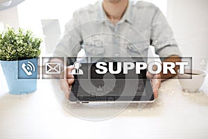 Technical support. Customer help. Business and technology concept.