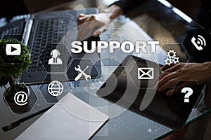 Technical support. Customer help. Business and technology concept.