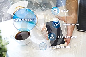 Technical support. Customer help. Business and technology concept.