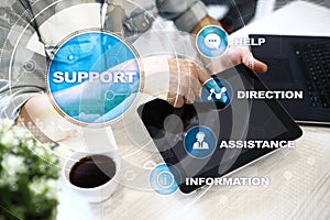 Technical support. Customer help. Business and technology concept.