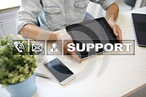 Technical support. Customer help. Business and technology concept.