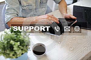 Technical support. Customer help. Business and technology concept.