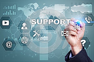 Technical support. Customer help. Business and technology concept.