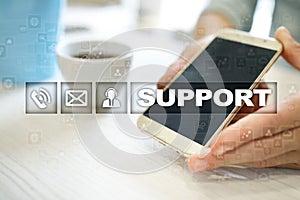 Technical support. Customer help. Business and technology concept.