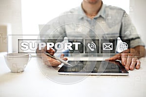 Technical support. Customer help. Business and technology concept.