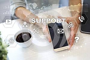 Technical support. Customer help. Business and technology concept.