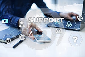 Technical support. Customer help. Business and technology concept.