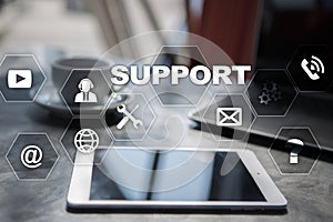 Technical support. Customer help. Business and technology concept.