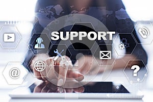 Technical support. Customer help. Business and technology concept.