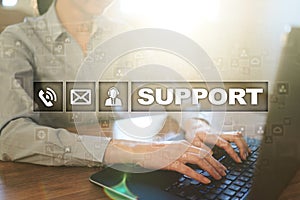 Technical support. Customer help. Business and technology concept.