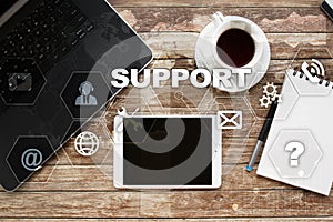 Technical support. Customer help. Business and technology concept.