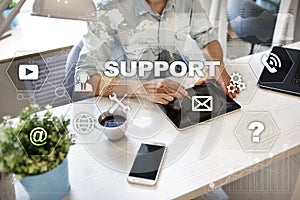 Technical support. Customer help. Business and technology concept.