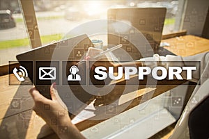 Technical support. Customer help. Business and technology concept.