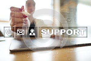 Technical support. Customer help. Business and technology concept.