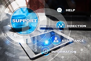 Technical support. Customer help. Business and technology concept.