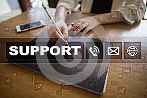 Technical support. Customer help. Business and technology concept.