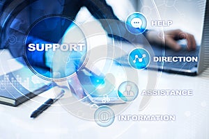 Technical support. Customer help. Business and technology concept.