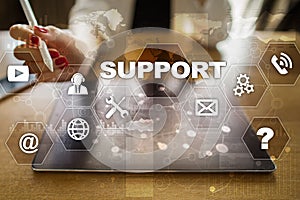 Technical support. Customer help. Business and technology concept.