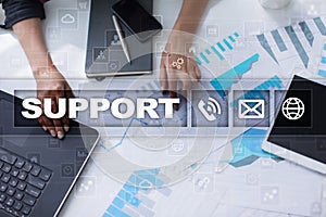 Technical support. Customer help. Business and technology concept.