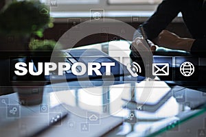 Technical support. Customer help. Business and technology concept.