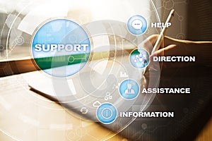 Technical support. Customer help. Business and technology concept.