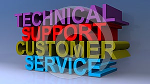 Technical support customer service on blue
