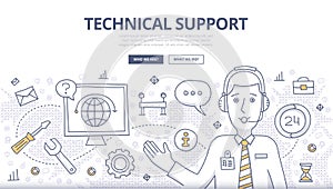 Technical Support Doodle Concept photo