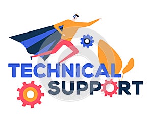 Technical support - flat design style colorful illustration