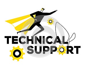 Technical support - flat design style vector illustration