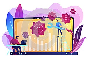 Computer troubleshooting concept vector illustration.