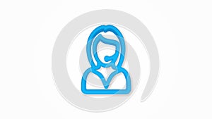 technical support, headphones microphone, operator realistic icon. 3d line vector illustration. Top view
