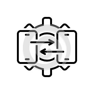 Black line icon for Technical, support and consulting
