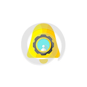 Technical support icon, bell concept, vector illustration