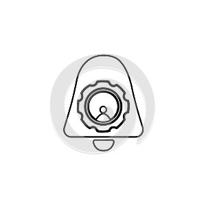 Technical support icon, bell concept, vector illustration