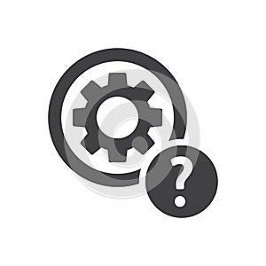 Technical Support Icon - Gear With Question Icon