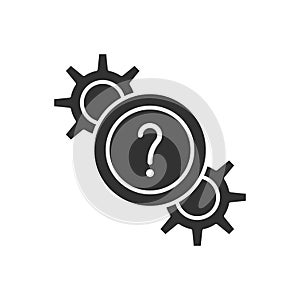 Technical Support Icon - Gear With Question Icon