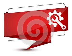 Technical support icon isolated on elegant red tag sign illustration