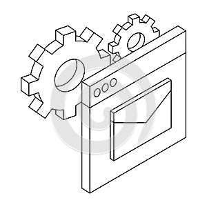 Technical support isomeric concept black and white