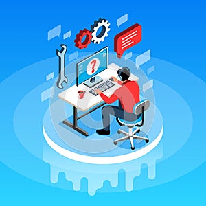 Technical Support Isometric Background