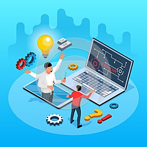 Technical Support Isometric Illustration