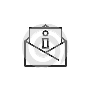 Technical support mail line icon