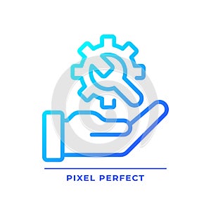Technical support pixel perfect gradient linear vector icon