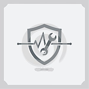 Technical Support and Security Shield Icon