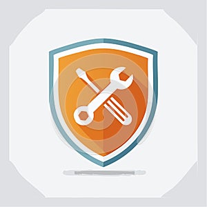 Technical Support and Security Shield Icon