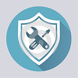 Technical Support and Security Shield Icon (1